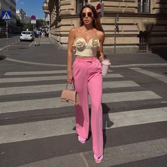 BLOGGER'S FAVE! Zara Floral Bustier Top Sand NWT - Picture 8 of 17